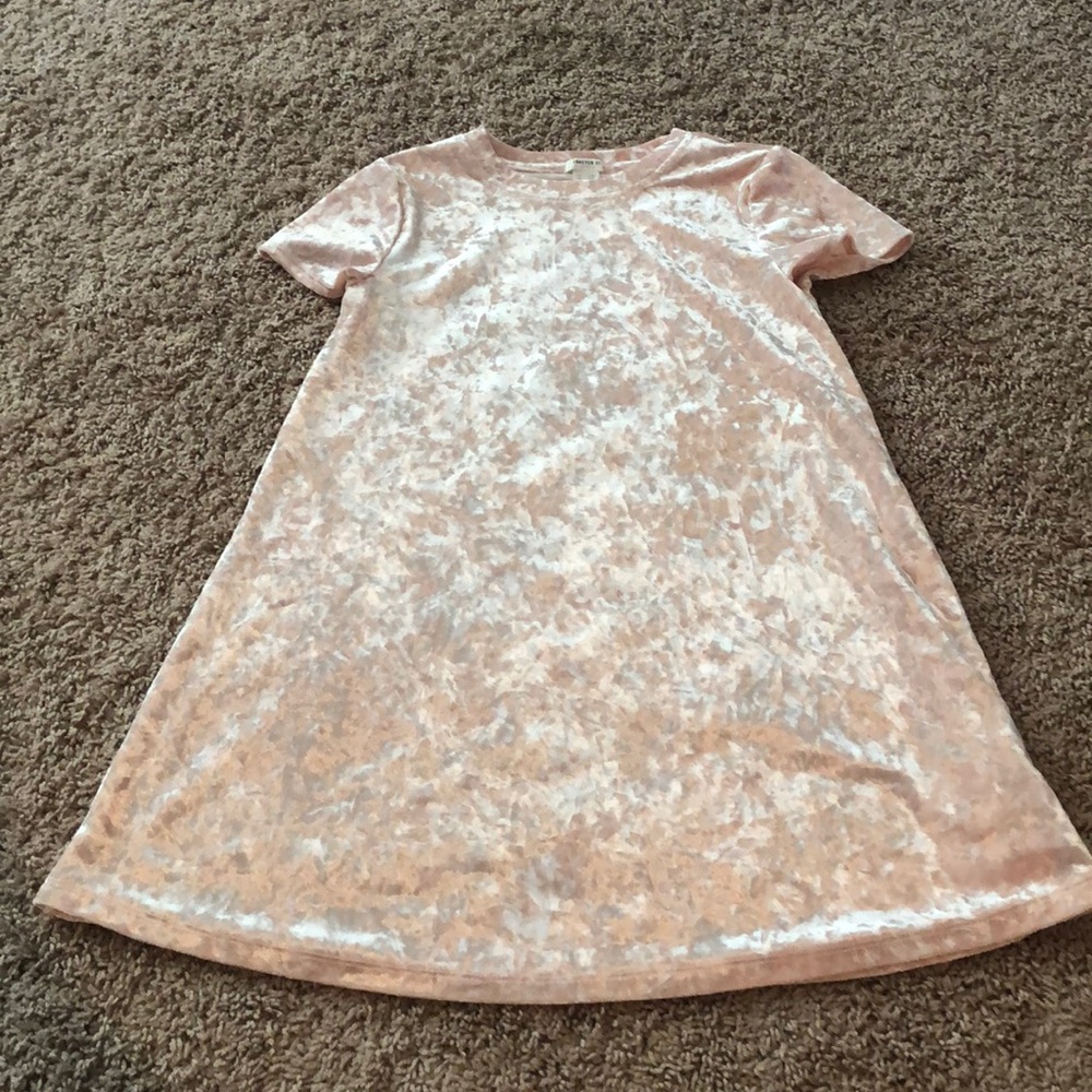 Girls Pink Velvet Dress
